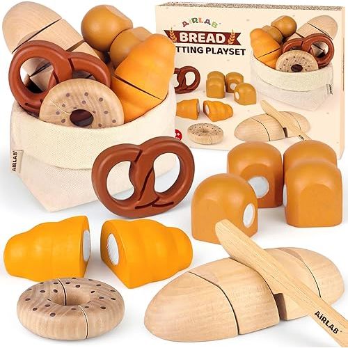 Play Food Sets for Kids Kitchen for Toddler 1-3 Toy Food Grocery Pretend Playsets 2 3 4 5 6 Year Old Boys Girls Birthday Gift Ages 4-8 Educational Bread Bakery Toys