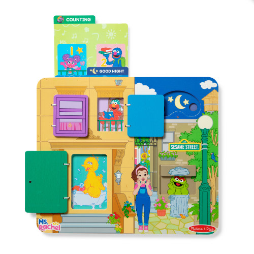 Melissa & Doug® Ms. Rachel™ Sesame Street Wooden Daily Routines Activity Board Preschool Learning Toy for Boys and Girls - FSC Certified