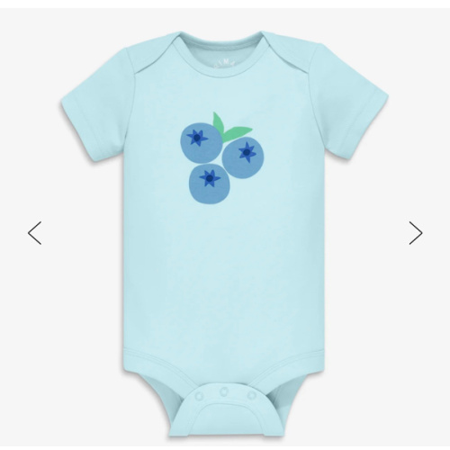 Organic short sleeve blueberry babysuit | Primary.com