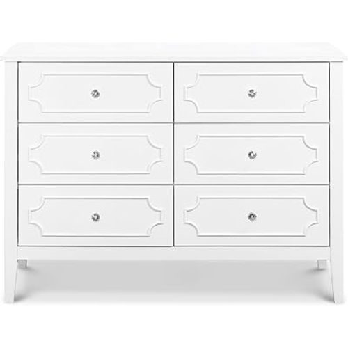 Davinci Regency 6-Drawer Modern Pine Wood and MDF Dresser in White
