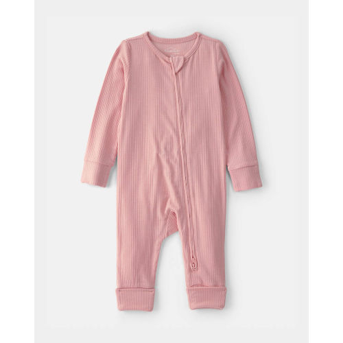 Baby Girl 2-Way Zip PurelySoft Sleeper - Pink | Carter’s Oshkosh Canada