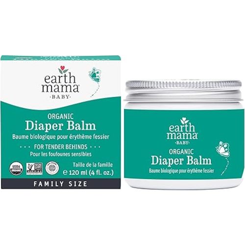 Earth Mama Organic Economy Size Diaper Balm | Diaper Cream for Baby | EWG Verified, Petroleum & Artificial Fragrance-Free with Calendula for Sensitive Skin, 4-Fluid Ounce