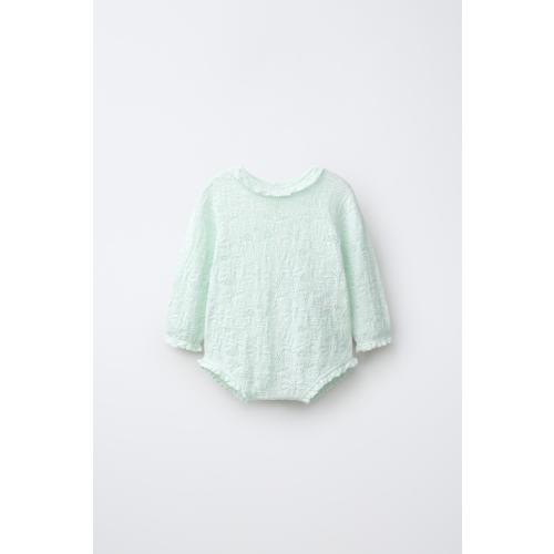COTTON AND SILK KNIT BODYSUIT - Pastel green | ZARA United States