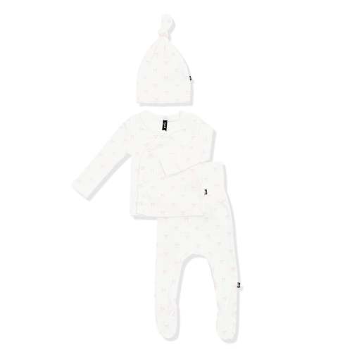 Pointelle Take Me Home Set with Cap in Sweet Pink Bow