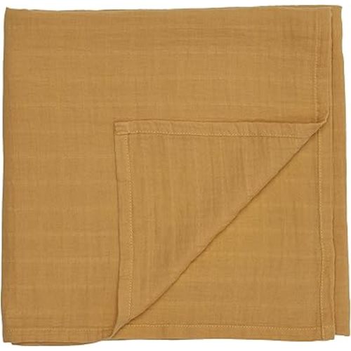 Swaddle - 100% Organic Cotton - Muslin Swaddle Blankets for Newborn, 47" x 47" (Autumn Yellow)