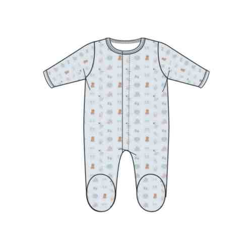 Nursery Nostalgia Blue Modal Footie – Posh Tots Children's Boutique