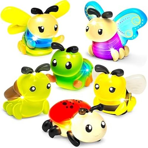 Tub Works® Bugs™ Light Up Bath Toys, 6 Pack | Water-Activated Light Up Toys Flash & Change Color | Easy-Grip Baby Girl & Toddler Bath Toys | Glow Bugs for Kids | Sensory Bathtub Toys with Bath Lights