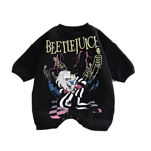 Baby Beetle Juice Print Romper