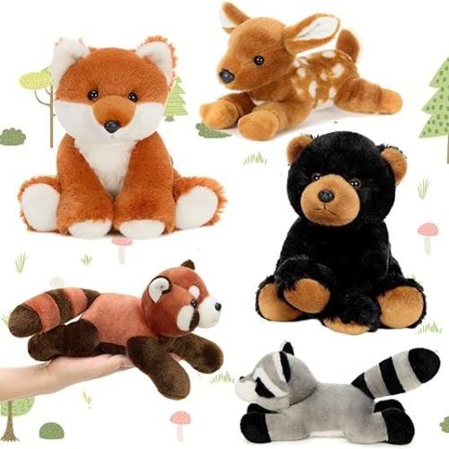 MaoGoLan 5Pcs Woodland Stuffed Animals Bulk Plush Forest Animal Kids Gifts