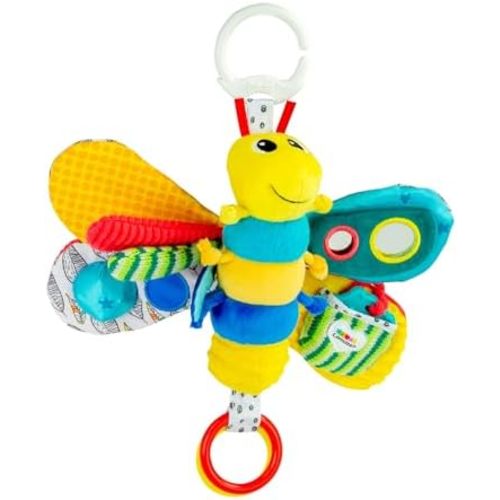 Lamaze Clip On Car Seat and Stroller Toy - Freddie the Firefly - Includes Lady Bug Teether - High Contrast Sensory Crinkle Toys for Babies - Infant Travel Toys - Ages 0 Months and Up