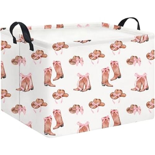 Rectangle Storage Basket,Waterproof Organizer,Gift Basket,Room Decor(New Cowgirl)
