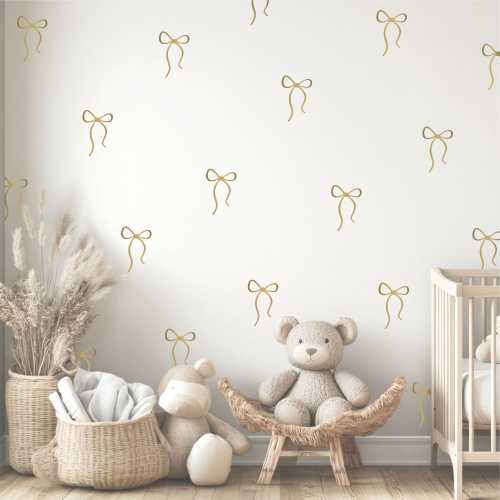 Bow Wall Decals / Kids Room Wall Art / Removable Stickers / Girl Nursery Decor