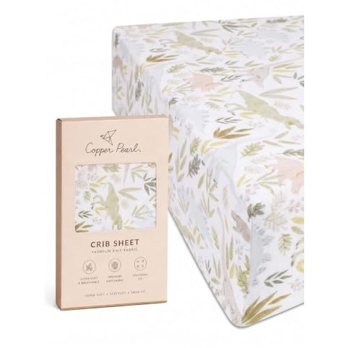 Premium Knit Baby Crib Sheets for Boys and Girls by Copper Pearl: Breathable and Soft, Fitted Crib Sheets for Standard Baby Mattresses, Crib Sheet for Registry or Shower Gift, Rex