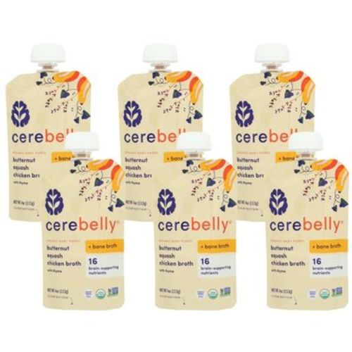 Cerebelly Organic Baby Puree Butternut Squash Chicken Broth - Case of 6/4 oz
