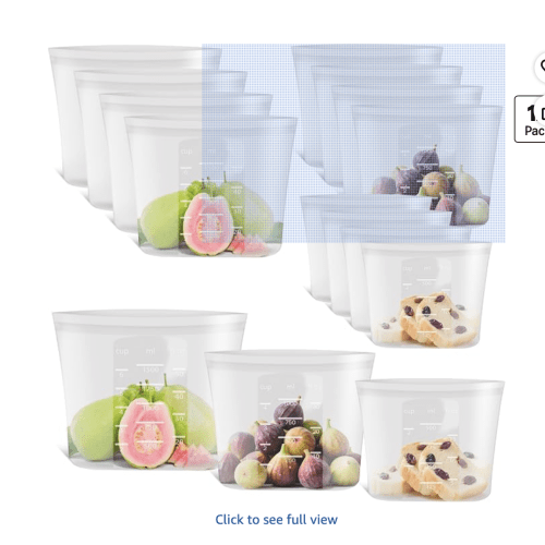 12-Pack Platinum Silicone Storage Bags