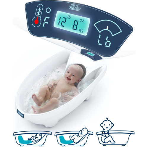 Baby Patent 3 in 1 Aqua Scale Digital Infant Baby Bath Tub w/ Thermometer