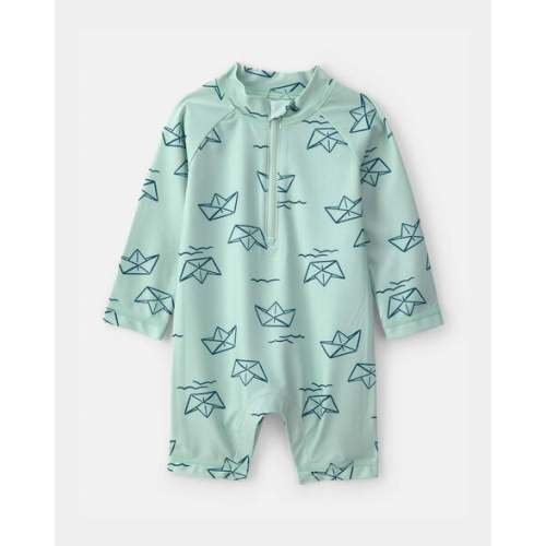 Baby Boy Boat Long-Sleeve Rashguard - Turquoise | Carter's