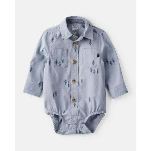 Baby Boy Woven Fashion Bodysuit - Blue - OshKosh B'gosh | Carter's
