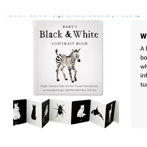 Baby's Black and White Contrast Book: High-Contrast Art for Visual Stimulation at Tummy Time (Tabitha Paige Children's Book Series)