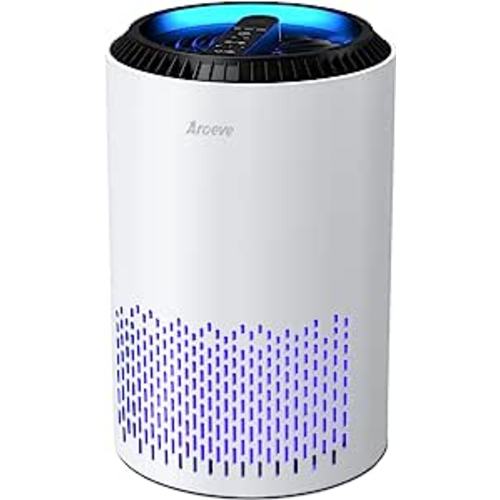 Amazon.com: AROEVE Air Purifiers for Home, HEPA Air Purifiers Air Cleaner For Smoke Pollen Dander Hair Smell Portable Air Purifier with Sleep Mode Speed Control For Bedroom Office Living Room, MK01- White : Home & Kitchen