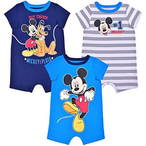 Disney Baby Boys' Mickey 3 Pack Rompers
