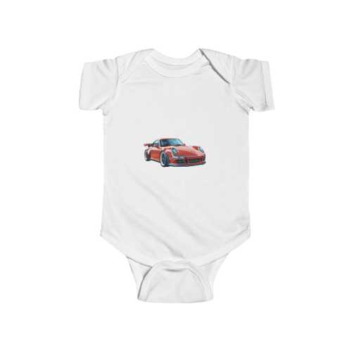 Porsche Red Sports Car Infant Bodysuit | Racing Car Graphic