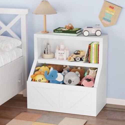 Coolmee Kids Bookshelf and Toy Storage, Wooden Toddler Bookcase Cabinet, Children's Large Cubbies for Playroom Bedroom Nursery Classroom School