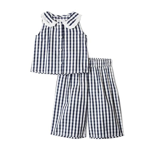 Amazon Essentials x Sofia Grainge Toddlers and Baby Girls' Cotton Sateen Sleeveless Top and Pants Play Set