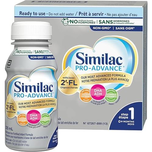 Similac Pro-Advance Step 1, Baby Formula, Our Closest Formula to Breast Milk with 2’-FL, Easy To Digest, 0+ Months, Ready to Feed, 16 x 235 mL