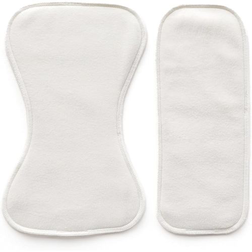 Esembly Ultra Absorbent Overnight Hemp Cloth Diaper Booster Inserts with Stay-Dry Fleece – Reusable Nighttime Doublers for Heavy Wetters – Size 2, 1 Set (1 Contours and 1 Boosters)