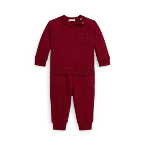 Baby Boys 2-Piece Waffle-Trim Sweatshirt and Joggers Set