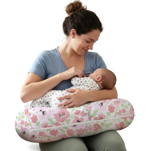 Little Grape Land U-Shaped Nursing Pillow with Washable Cover,Daliah | Ergonomic U-shaped breastfeeding support pillow for mom and baby, featuring a soft, breathable and washable cover.