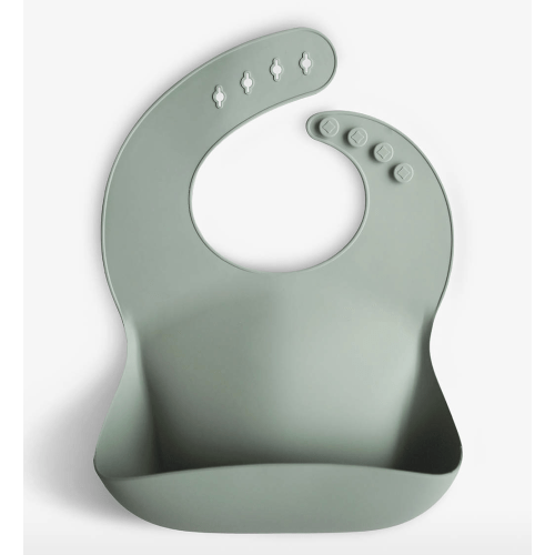 Mushie Green Silicone Baby Bib