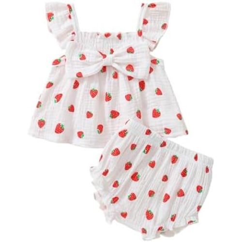 Baby Girl Summer Clothes Cute Ruffle Tops Dress Shorts Outfits Set Infant Toddler Shrit Bloomers Princess Outfit