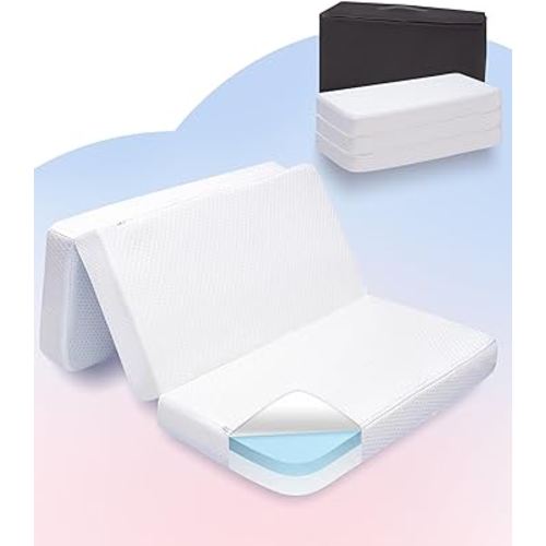 Portable Folding Pack and Play Mattresses - 3" Thick Breathable Memory Foam Playard Mattress with Water-Resistant Lining, Dual Side Premium Playpen Mattress (38"x26"x3")