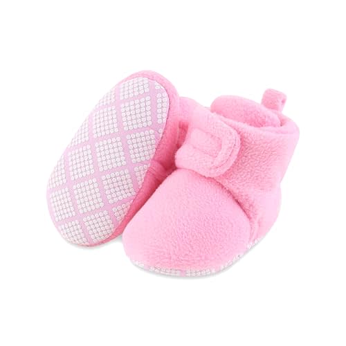 Baby Booties Fleece Unisex Cozy Soft Warm Non-Slip Shoes First Walkers Newborn to 18 Months Winter Autumn