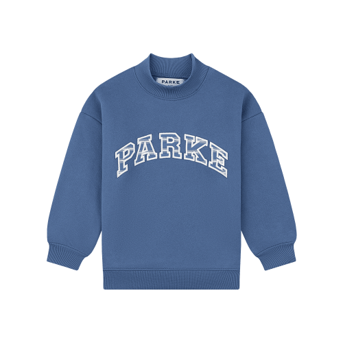 Kids Varsity Mockneck - Indigo + Washed Indigo Stripe
