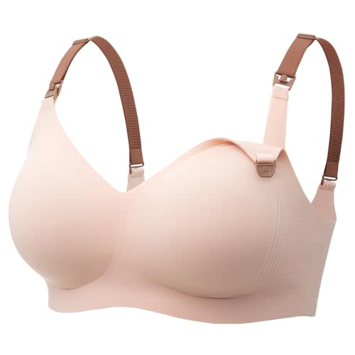 Momcozy Nursing Bra, 3.0 Jelly Strip Lift Support Wireless Maternity Bra | Upgraded Jelly Strip Lift, Deep Cup Full Coverage Support, Seamless Wireless Comfort for Pregnancy & Breastfeeding