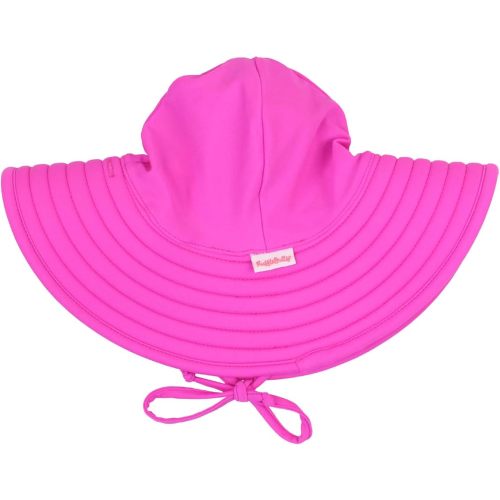 RuffleButts® Baby/Toddler Girls UPF 50+ Sun Protective Wide Brim Swimwear Sun Hat
