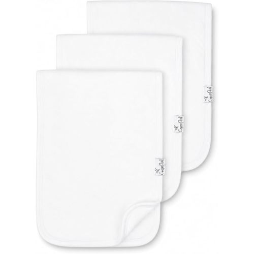 Copper Pearl Premium Baby Burp Cloths - 3-Pack Large Cotton Burp Cloths, White Basics