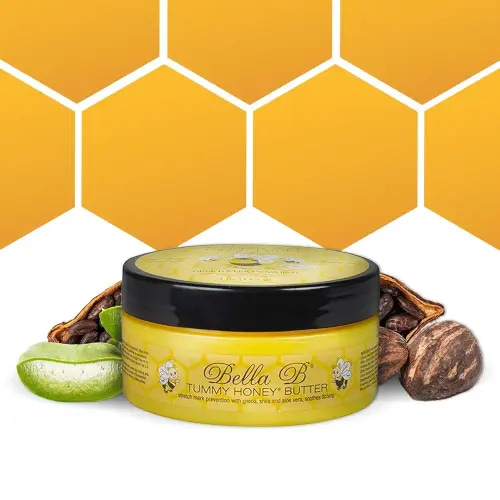 BELLA B Tummy Honey Butter 4 oz 1 Pack - Tummy Butter with Natural & Organic Ingredients - Pregnancy & Baby Safe - Use Daily for Fading Stretch Marks
