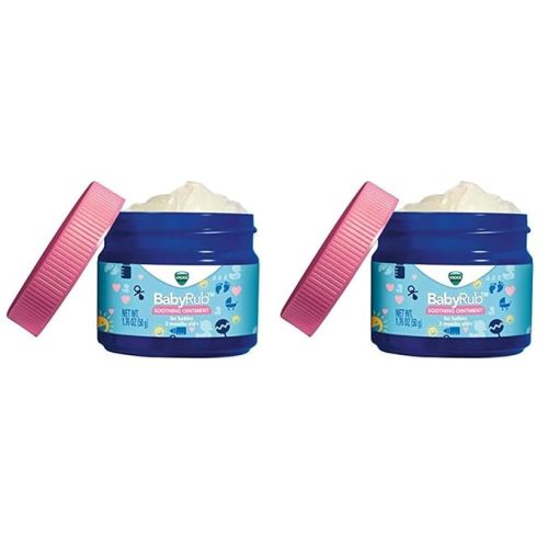 Vicks BabyRub Chest Rub Ointment with Soothing Aloe, Eucalyptus, Lavender, and Rosemary, from the makers of VapoRub, 1.76 oz (Pack of 2) - 1.76 Ounce (Pack of 2)
