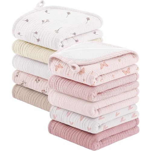 10 Pack Muslin Burp Cloths