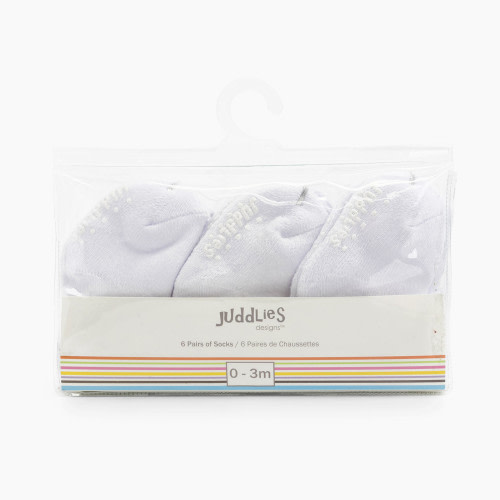 Juddlies Designs Socks (6 Pack) - White