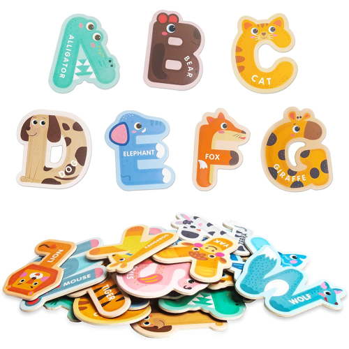 Kizh Magnetic Letters Alphabet Fridge Magnets ABC Spelling GameUppercase Preschool Learning for 3 4 5 Years