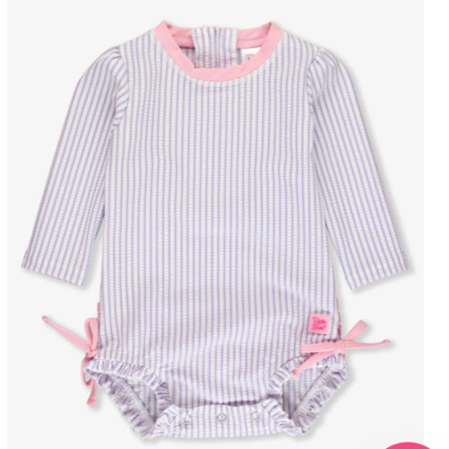 Seersucker Long Sleeve One Piece Rash Guard