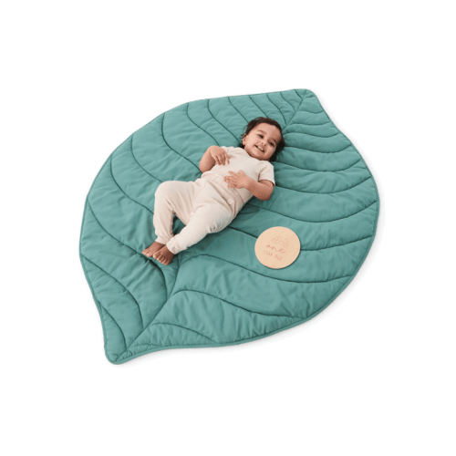 Quilted Leaf Play and Floor Mat - Green - Green - One Size