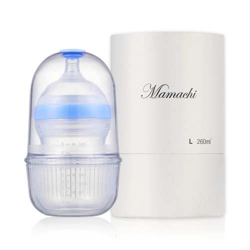 Mamachi 100% Silicone Baby Bottle - Premium Large | Anti-Colic Bottle, Microwave Safe, Silicone Feeding Bottle, Environmentally Baby Milk Bottle, Breast Feeding Bottle | Blue Premium Bottle Large