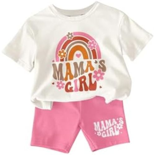 Infant Toddler Baby Girl Clothes Outfits,2 Pieces Cute Summer Short Sleeves T-Shirt Tops+Shorts Set 6M-3T