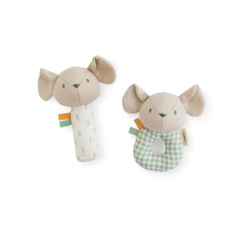 SARO "Spring Cottage" Rattle Ring + Squeaker Set: Baby Sensory Toys for Hand-Eye Coordination & Early Development (Polyester)